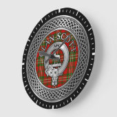 Clan Scott Wappen & Tartan Knot Large Clock Große Wanduhr (Winkel)