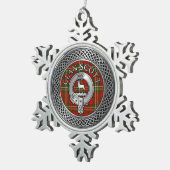 Clan Scott Wappen & Tartan Knot Schneeflocken Zinn-Ornament (Rechts)
