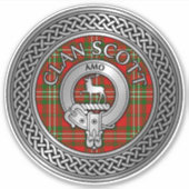 Clan Scott Wappen & Tartan Knot Sticker (Vorderseite)