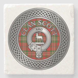 Clan Scott Wappen & Tartan Knot Stone Untersetzer