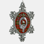 Clan Scott Wappen & Tartan Schneeflocken Zinn-Ornament (Links)