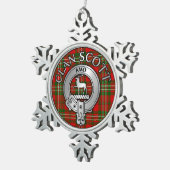 Clan Scott Wappen & Tartan Schneeflocken Zinn-Ornament (Rechts)