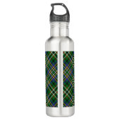 Clan Scott Wappen über Green Tartan Edelstahlflasche (Rückseite)