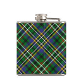 Clan Scott Wappen über Green Tartan Flachmann (Rückseite)