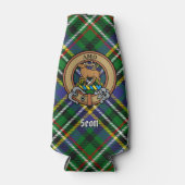 Clan Scott Wappen über Green Tartan Flasche Cooler Flaschenkühler (Vorderseite)