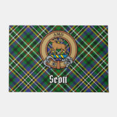 Clan Scott Wappen über Green Tartan Fußmatte (Vorderseite)