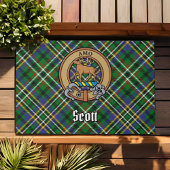 Clan Scott Wappen über Green Tartan Fußmatte