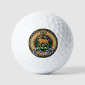 Clan Scott Wappen über Green Tartan Golfball (Vorderseite)