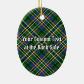 Clan Scott Wappen über Green Tartan Keramik Ornament (Hinten)