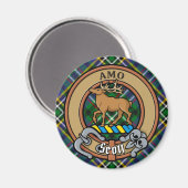 Clan Scott Wappen über Green Tartan Magnet (Vorderseite/Rückseite)
