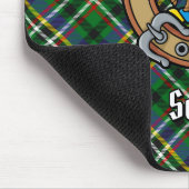 Clan Scott Wappen über Green Tartan Mousepad (Ecke)