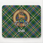 Clan Scott Wappen über Green Tartan Mousepad (Vorne)
