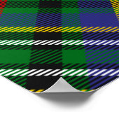 Clan Scott Wappen über Green Tartan Poster (Ecke)