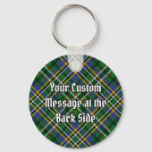 Clan Scott Wappen über Green Tartan Schlüsselanhänger (Rückseite)