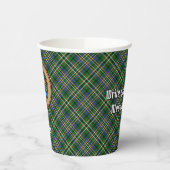 Clan Scott Wappen über grüne Tartan-Papiergruppen Pappbecher (Links)