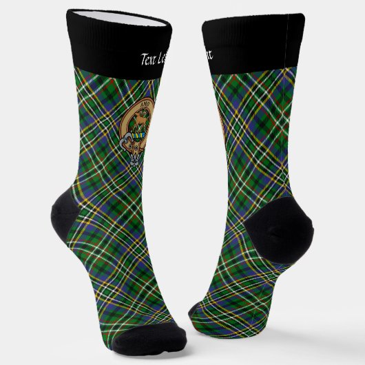 Clan Scott Wappen über grüne Tartan Socken (Gewinkelt)