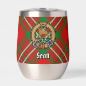 Clan Scott Wappen über Red Tartan (Vorderseite)