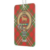 Clan Scott Wappen über Red Tartan Air Freshener Autolufterfrischer (Links)
