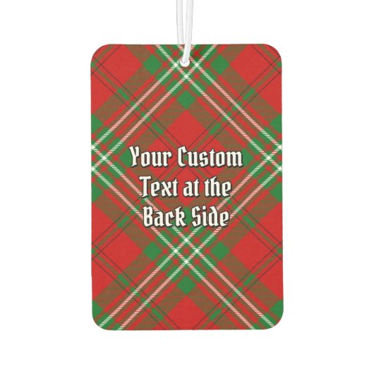 Clan Scott Wappen über Red Tartan Air Freshener Autolufterfrischer (Rückseite)