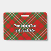 Clan Scott Wappen über Red Tartan Ausweis (Back)