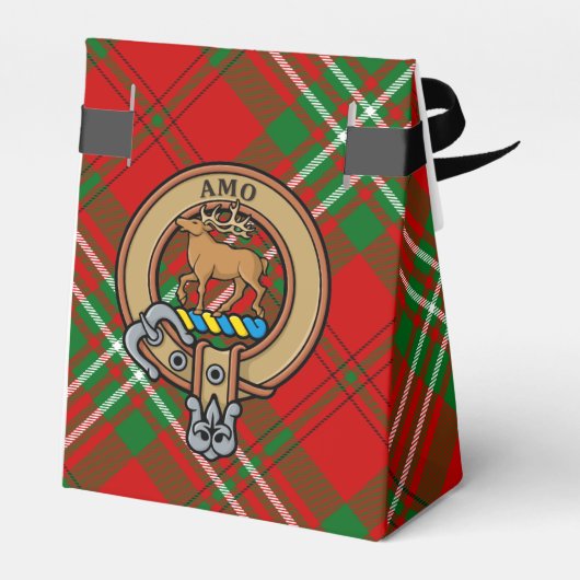 Clan Scott Wappen über Red Tartan Gevor Box Geschenkschachtel (Rückseite)