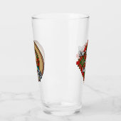 Clan Scott Wappen über Red Tartan Glas (Links)