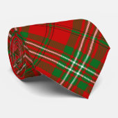 Clan Scott Wappen über Red Tartan Krawatte (Gerollt)