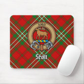 Clan Scott Wappen über Red Tartan Mousepad (Mit Mouse)