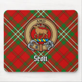 Clan Scott Wappen über Red Tartan Mousepad (Vorne)