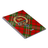 Clan Scott Wappen über Red Tartan Notizblock (Rechte Seite)