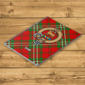 Clan Scott Wappen über Red Tartan Notizblock