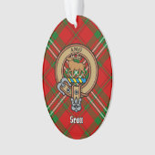 Clan Scott Wappen über Red Tartan Ornament (Vorderseite)