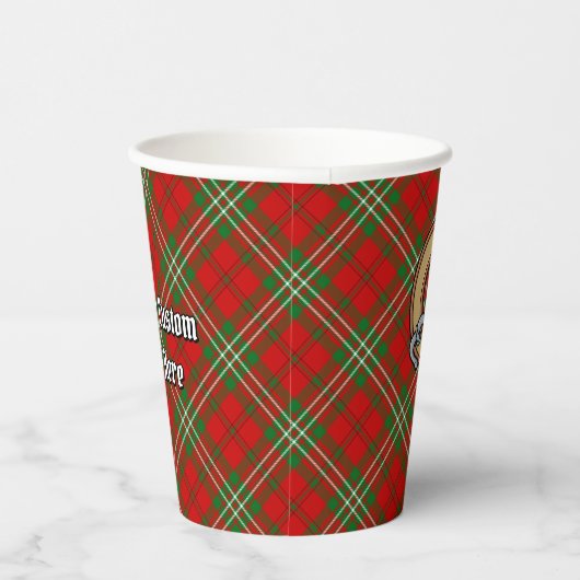 Clan Scott Wappen über Red Tartan Paper Cups Pappbecher (Rechts)