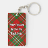 Clan Scott Wappen über Red Tartan Schlüsselanhänge Schlüsselanhänger (Rückseite)