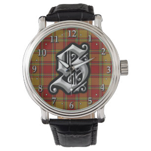 Clan Scrymgeour Letter S Monogram Tartan Armbanduhr