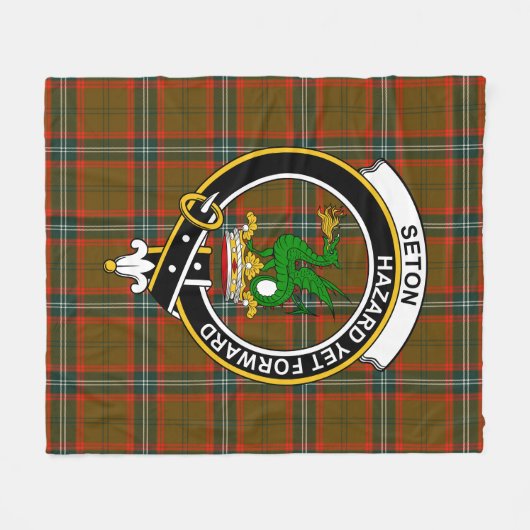 Clan Seton Jagd Modern Tartan Kariert Fleecedecke (Vorderseite (Horizontal))