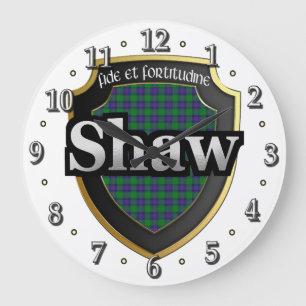 Clan Shaw Tartan Scottish Dream Clock Große Wanduhr