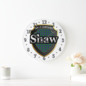 Clan Shaw Tartan Scottish Dream Clock Große Wanduhr (Zuhause)