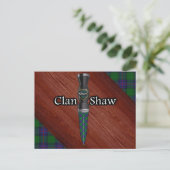 Clan Shaw Tartan Sgian Dubh Blade Postkarte (Stehend Vorderseite)