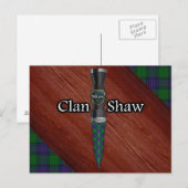 Clan Shaw Tartan Sgian Dubh Blade Postkarte (Vorne/Hinten)