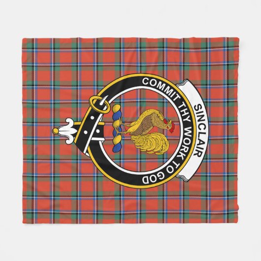 Clan Sinclair Ancient Tartan Kariert Fleecedecke (Vorderseite (Horizontal))