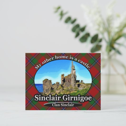 Clan Sinclair Castle Sinclair Girnigoe Schottland Postkarte (Stehend Vorderseite)