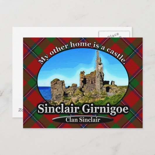 Clan Sinclair Castle Sinclair Girnigoe Schottland Postkarte (Vorne/Hinten)