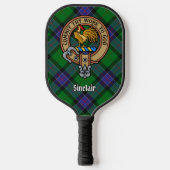 Clan Sinclair Crest over Hunting Tartan Pickleball Schläger (Vorderseite)