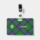 Clan Sinclair Hunting Tartan Ausweis (Vorderseite mit Clip)