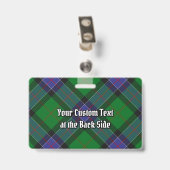 Clan Sinclair Hunting Tartan Ausweis (Rückseite mit Clip)