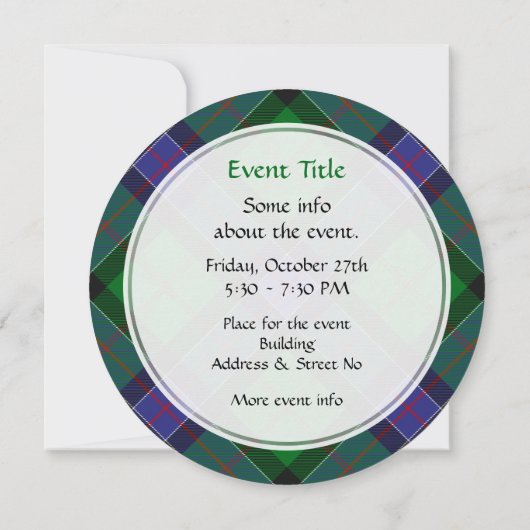 Clan Sinclair Hunting Tartan Einladung (Rückseite)