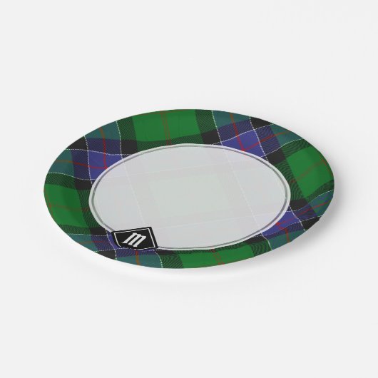 Clan Sinclair Hunting Tartan Pappteller (Schrägansicht)