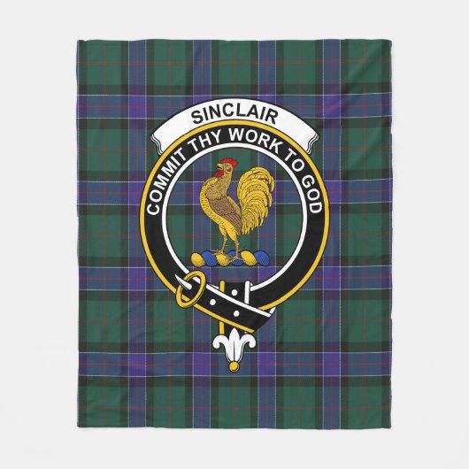 Clan Sinclair Jagd Modern Tartan Kariert Fleecedecke (Vorderseite)