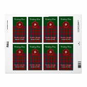 Clan Sinclair Kariert Wedding Mini Wine Labels (Vorne)